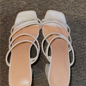 Elegant White Strappy Women's Heels
